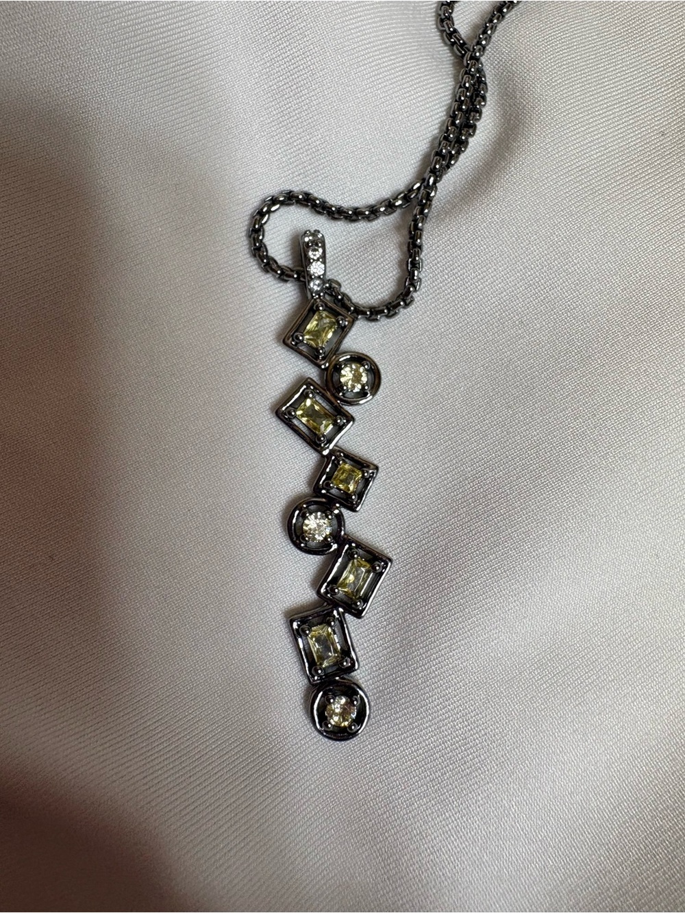 Hematite lemon Pendant Necklace